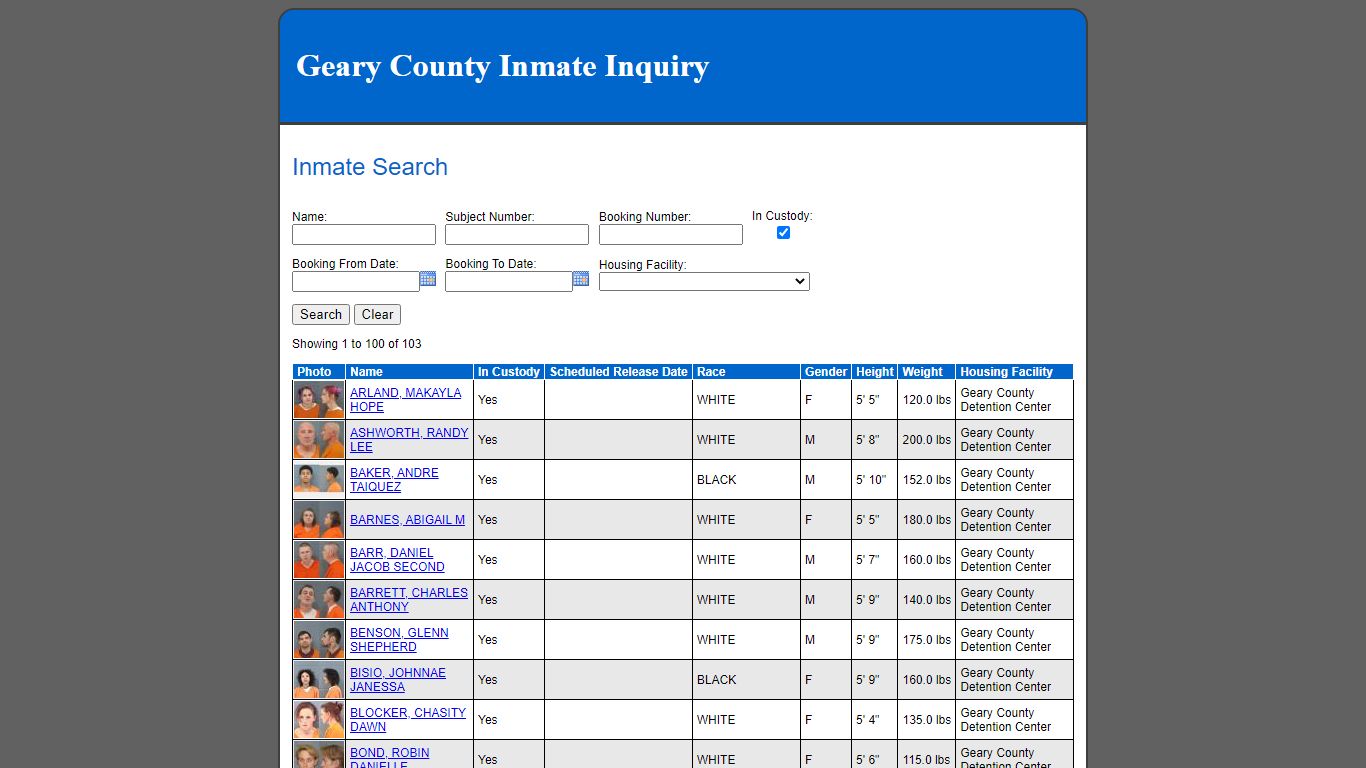Inmate Search - yourgov.jcks.com